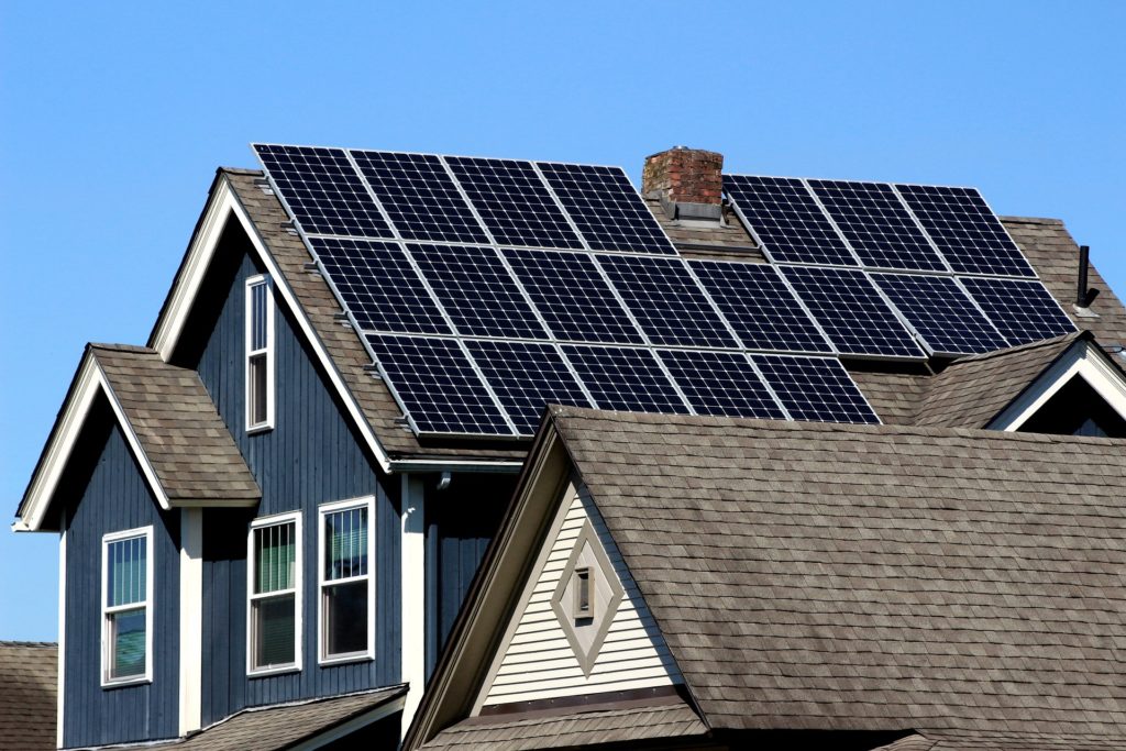Hus med solceller
