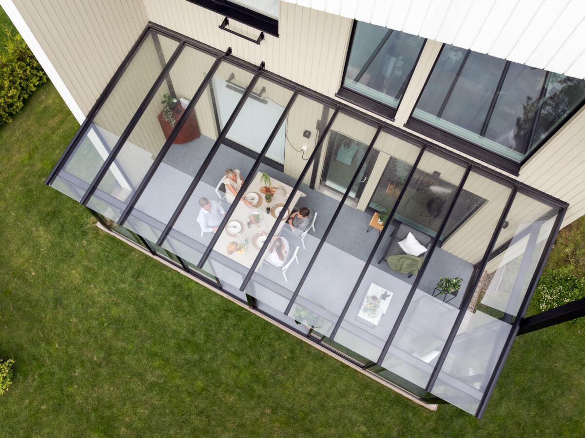 default Terrasse innglasset sett ovenfra